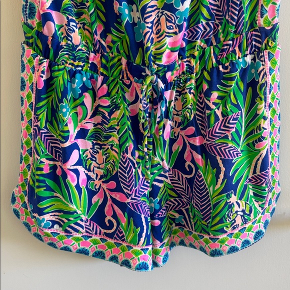 Lilly Pulitzer Rikki strapless tropical floral tiger print romper vacation - Picture 7 of 9